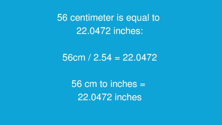 56 cm to inches 