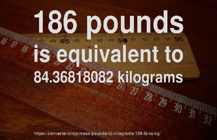 Convert 186 pounds to Kg