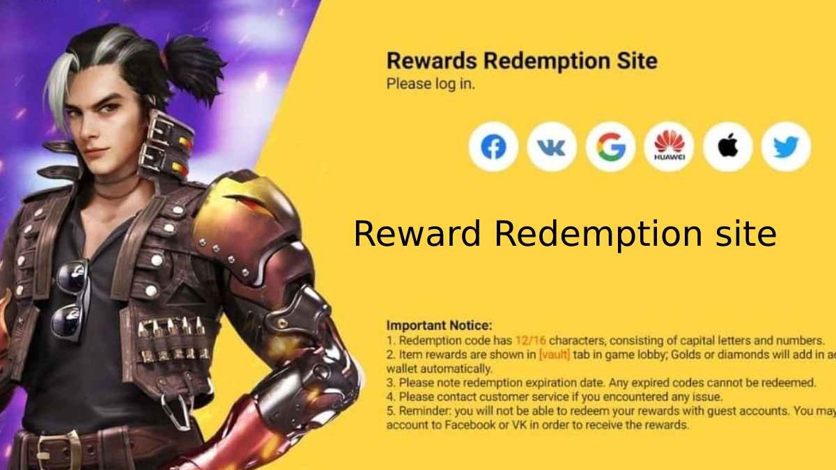 Free Fire Reward Redemption Site 2022 | Garena free fire redeem codes website